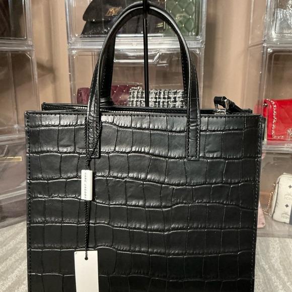 Marc Jacobs Black Croc-Embossed Tote - Picture 2 of 13